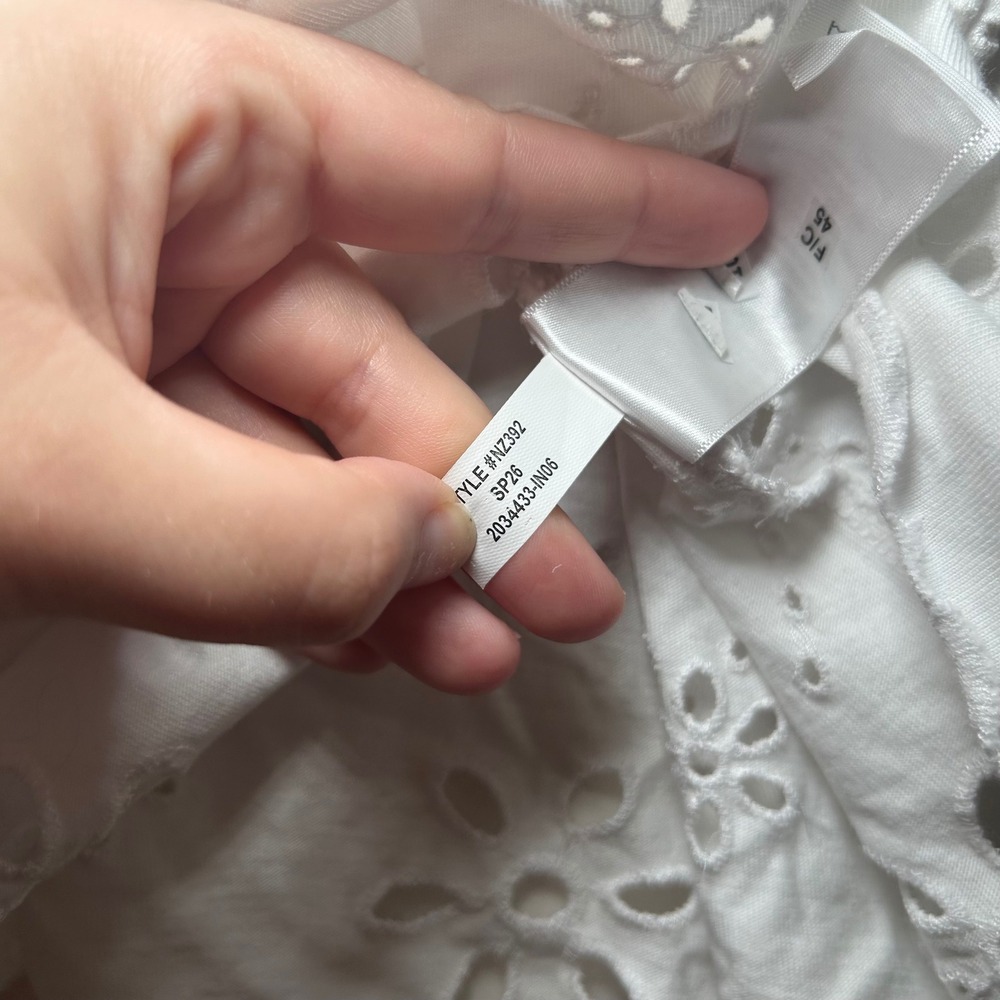 NWT Madewell The Embroidered Boxy Crop Tee in Allday Jersey white women's L boho - Picture 7 of 8